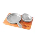 Tabla Con Provoletera Y Cuenco N°1 Fundicion De Aluminio