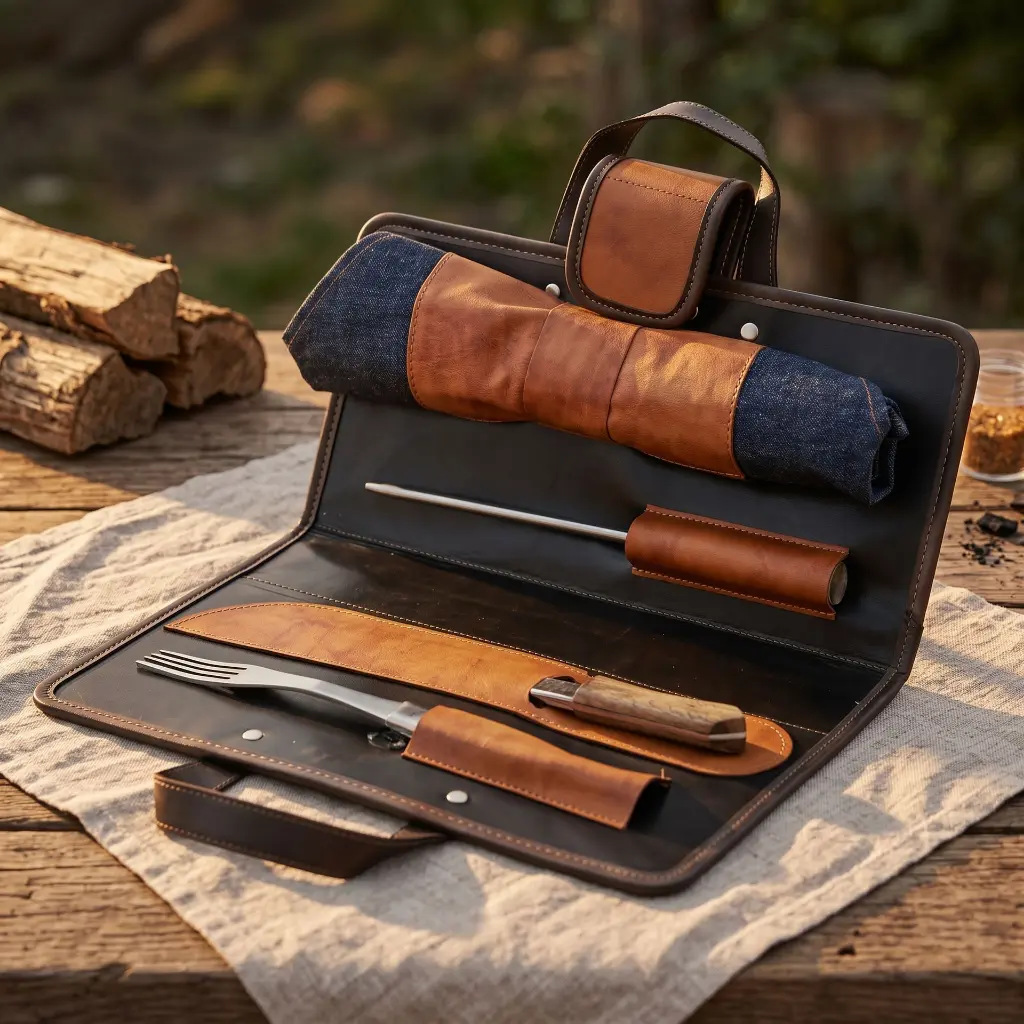 Estuche Accesorios Para Parrilla Con Delantal