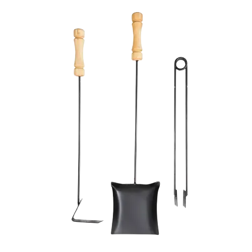Juego Asador 3 Piezas Mango Madera