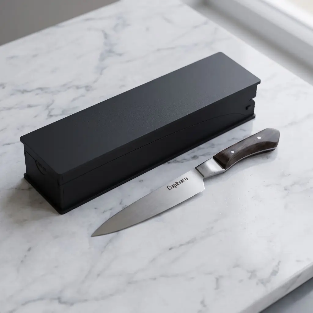 Cuchillo G Con Aplique En Box De Madera