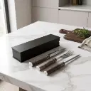 Juego De Cubiertos Premium 3 Anillos G 3 Piezas En Box De Madera
