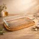 Set "4 En 1"  Fuente Vidrio Rectangular  