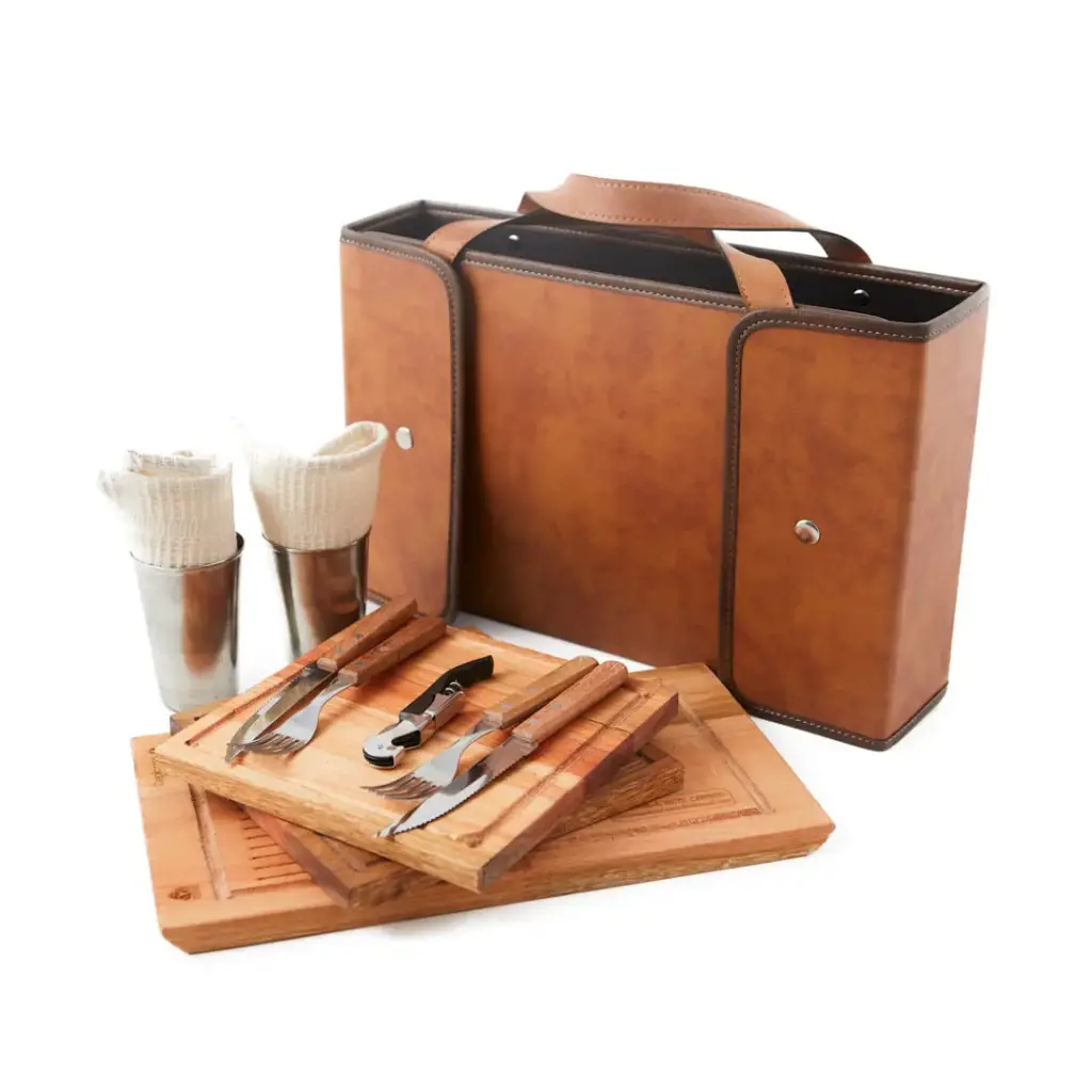 Set de Asado x2 con Tabla de Corte Full
