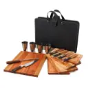 Set De Asado X4 Rectangular Con Tabla De Cortar