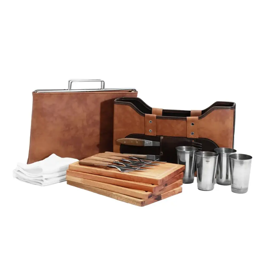Set De Asado X4 Tiempo Libre Premium Con Parrilla