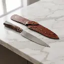 Cuchillo G 3 Anillos En Vaina De Cuero