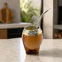 Mate Torpedo Alpaca Cincelada Con Bombilla