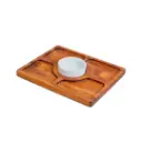 Tabla Teka Con Recipiente Y 4 Divisiones 28X23X4 Cm