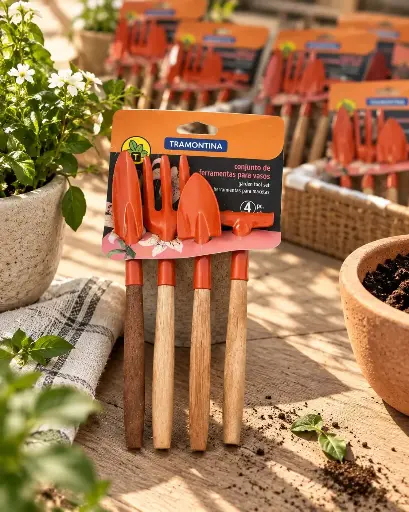 [DC002] Set De Herramientas De Jardin Tramontina Mini 4 Piezas