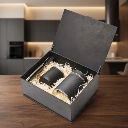 Box M Set Mate Acero Inoxidable Con 1 Lata Cilindrica 12 Cm