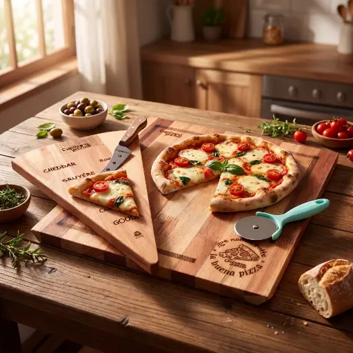 [TG1020] Combo X 2 Tabla Pizzera Y Degustación De Queso
