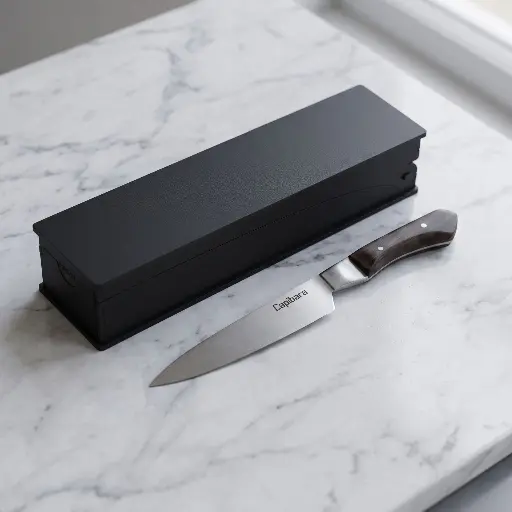 [K10019] Cuchillo G Con Aplique En Box De Madera