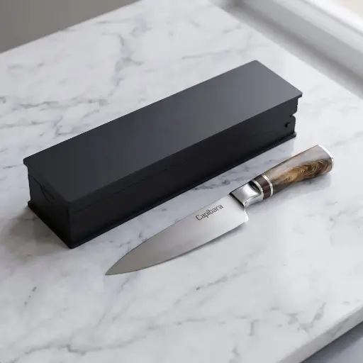[K10004] Cuchillo Premium 3 Anillos M En Box De Madera