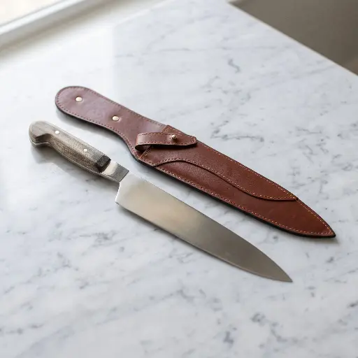[K60004] Cuchillo Xg Con Aplique En Vaina De Cuero