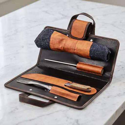 [J03708] Estuche Accesorios Para Parrilla Con Delantal
