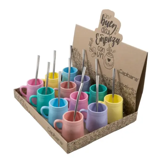[B01500] Mate Asa Con Bombilla X 12 Unid Surtidos Con Packaging