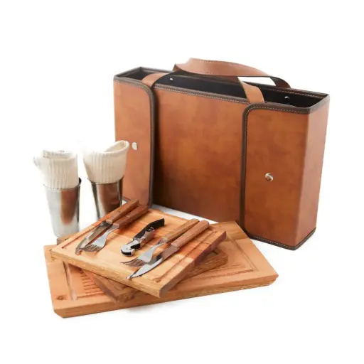 Set de Asado x2 con Tabla de Corte Full