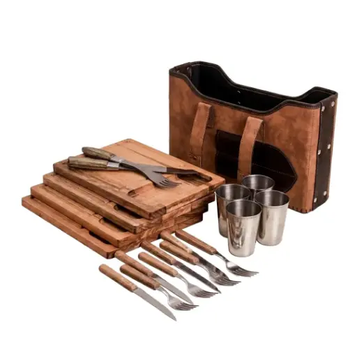 [PE0608] Set De Asado X4 Tiempo Libre Luxe
