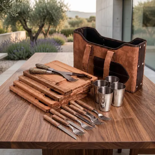 [PE0608] Set De Asado X4 Tiempo Libre Luxe