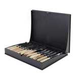 [K30027] Set 6 Juegos De Cubiertos Premium En Box De Madera (12 Piezas)