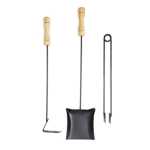 Juego De Asador 3 Piezas Mango Madera