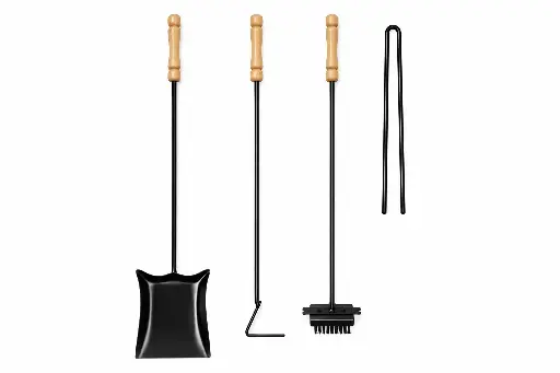 [W05400] Juego De Asador 4 Piezas Mango Madera