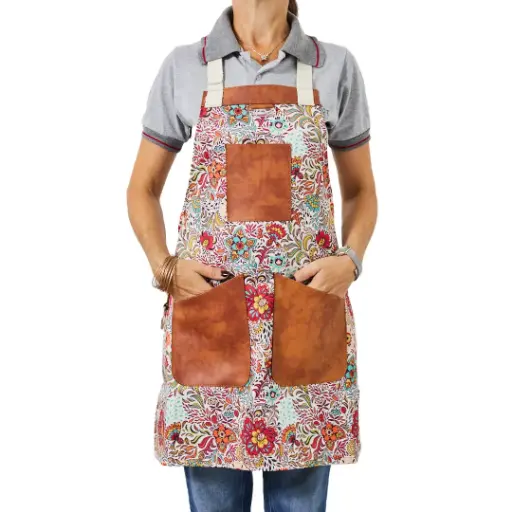 [B40019] Delantal Estampado Flores Vintage