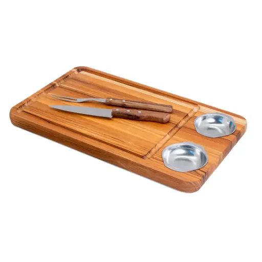 [ST0006] Set Tabla Teka Con 2 Recipientes 48X30X4 Cm En Caja