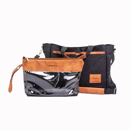 BOLSO LENA CORDURA NEGRA CON NECESER